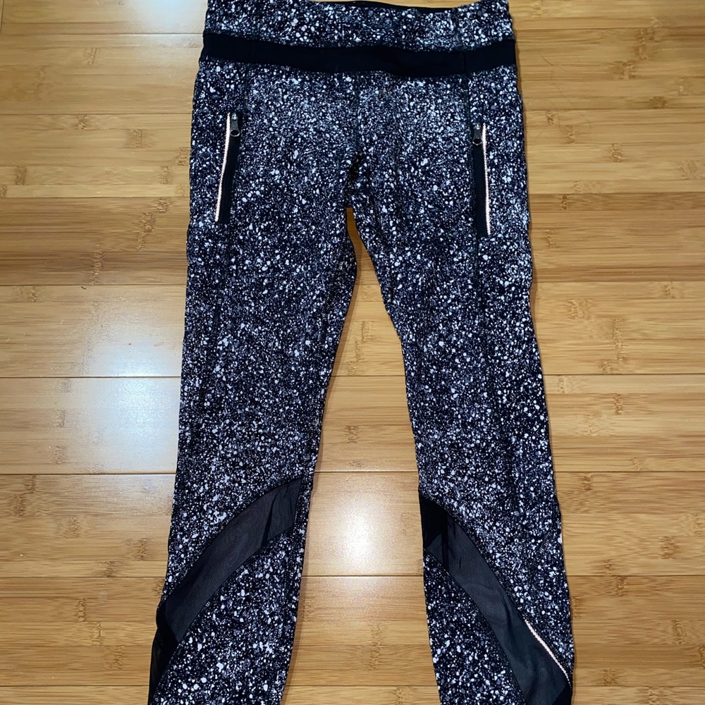 Lululemon Splatter paint mesh leggings